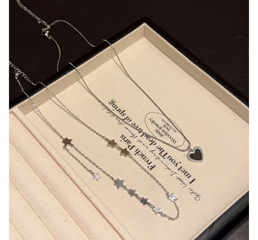 Pendant Necklace Choker Star Alloy Heart / Set