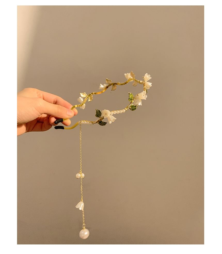 Floral Faux Headband Pearl