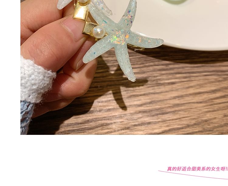 Resin Starfish Hair Shell / Clip Pearl Faux