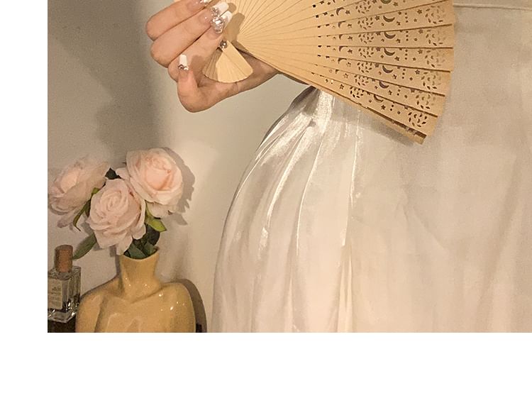 Hand Fan Wooden Cutout Foldable