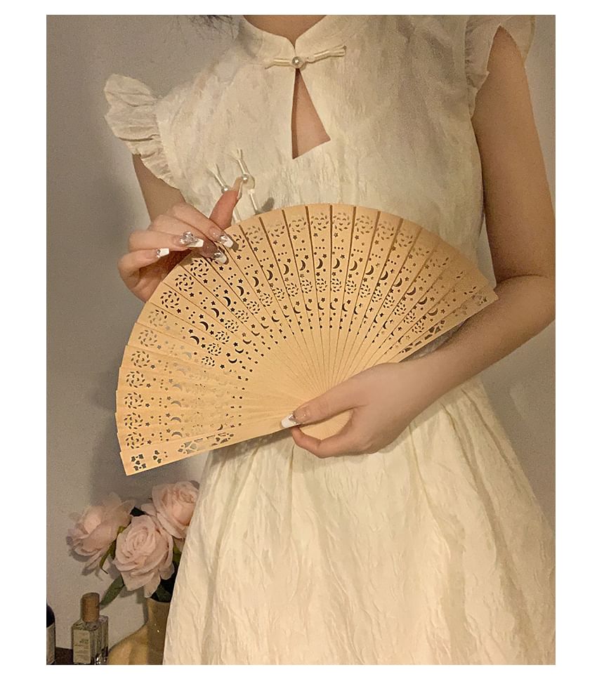 Hand Fan Wooden Cutout Foldable