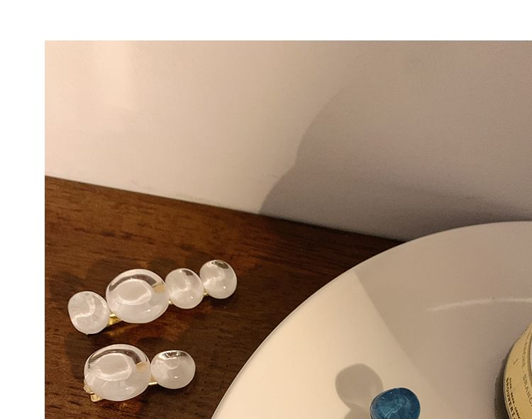 Bead Hair Clip 2: (Various Designs) Set of Acrylic
