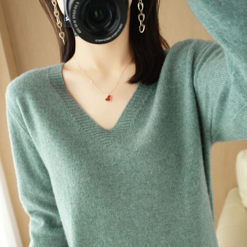 V-Neck Plain Sweater