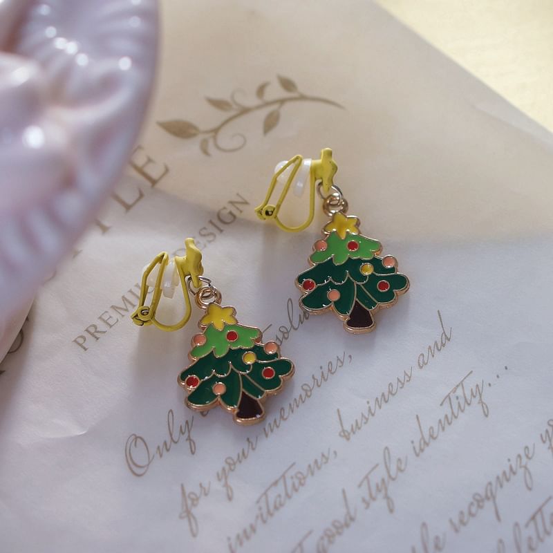 / Christmas On Drop Earring Clip Tree