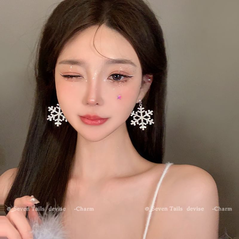 Set Choker Bracelet Fluffy Earring Snowflake / Christmas Chandelier Drop Tree