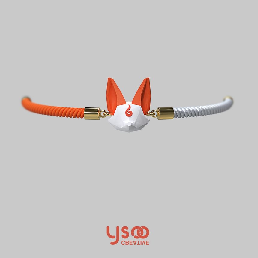 Cord Acrylic Fox Bracelet Poly Low