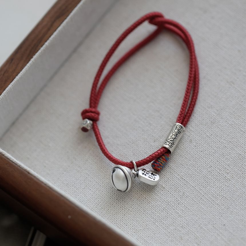 String Bracelet Silver Bell