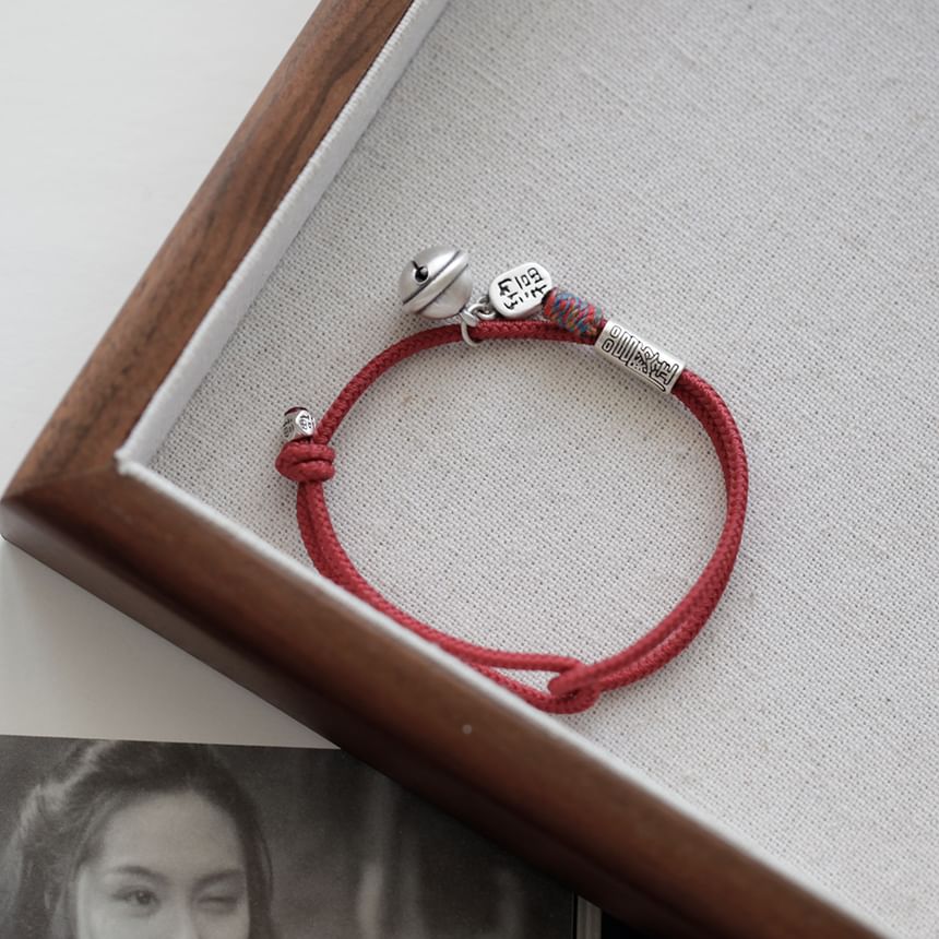 String Bracelet Silver Bell