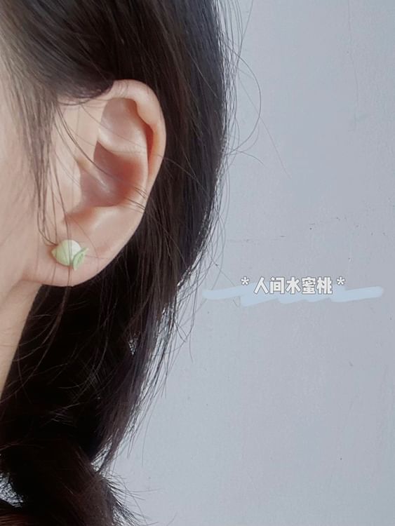 Earring Peach Stud Ceramic