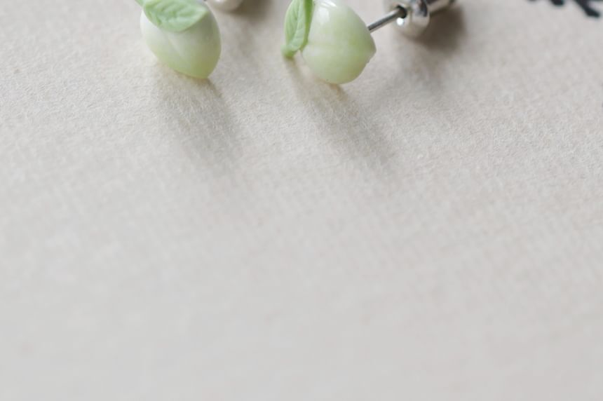 Earring Peach Stud Ceramic