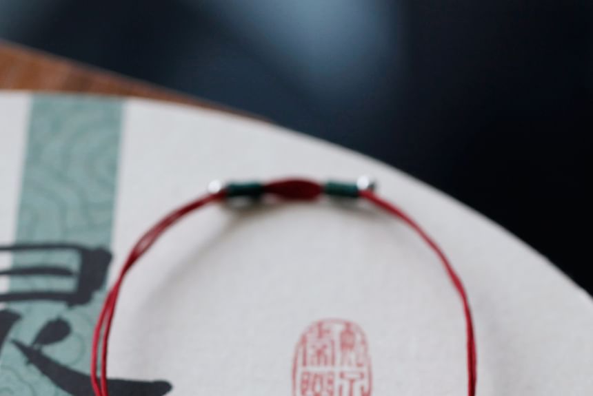 String Agate Bracelet Silver Bead Sterling