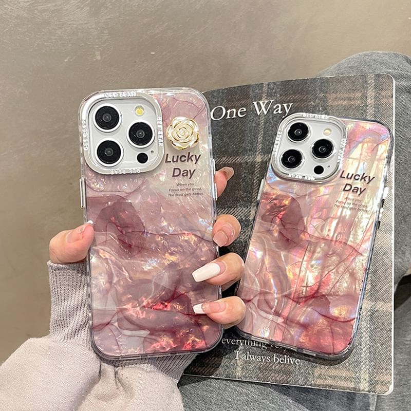 Floral Marble Case Phone Print