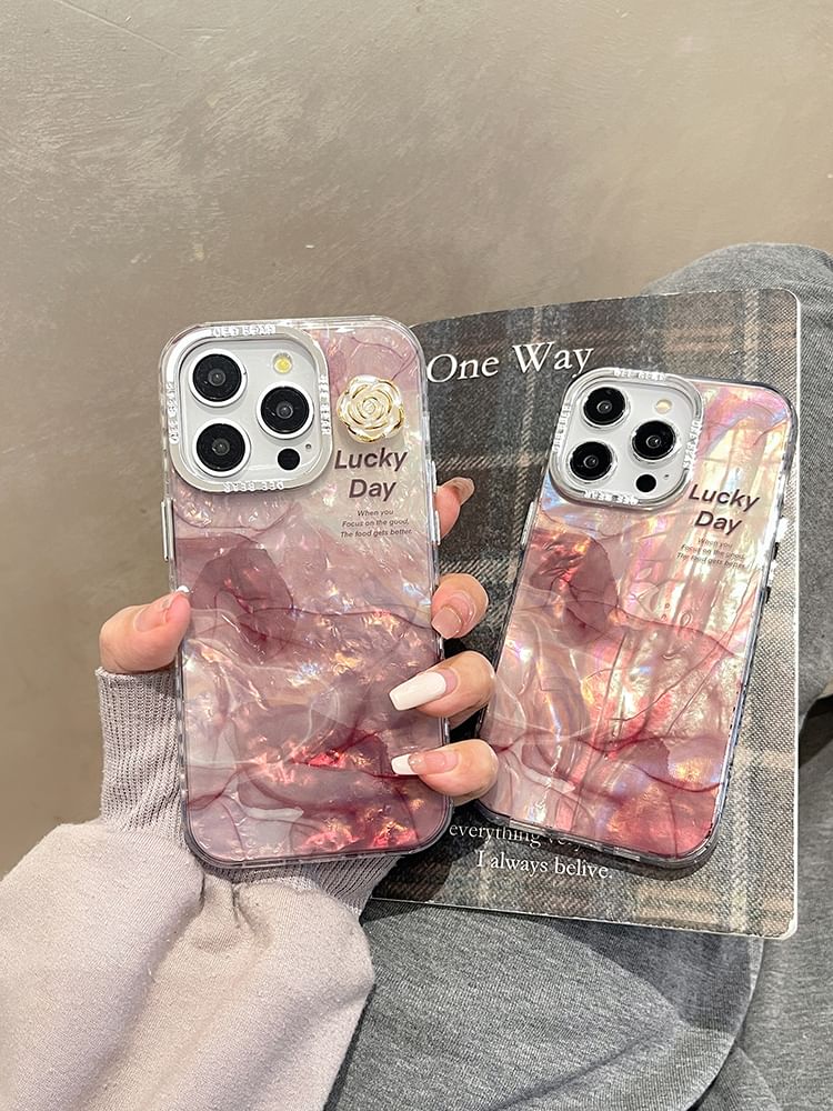 Floral Marble Case Phone Print