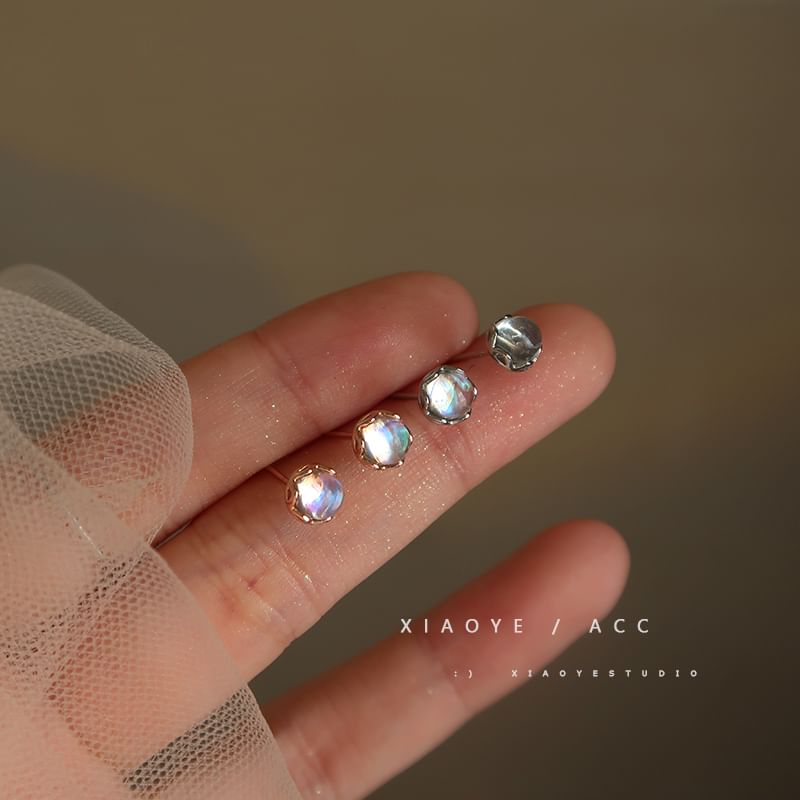 Gemstone Sterling Earring Stud Silver Faux