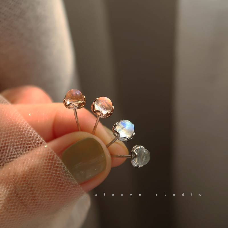 Gemstone Sterling Earring Stud Silver Faux