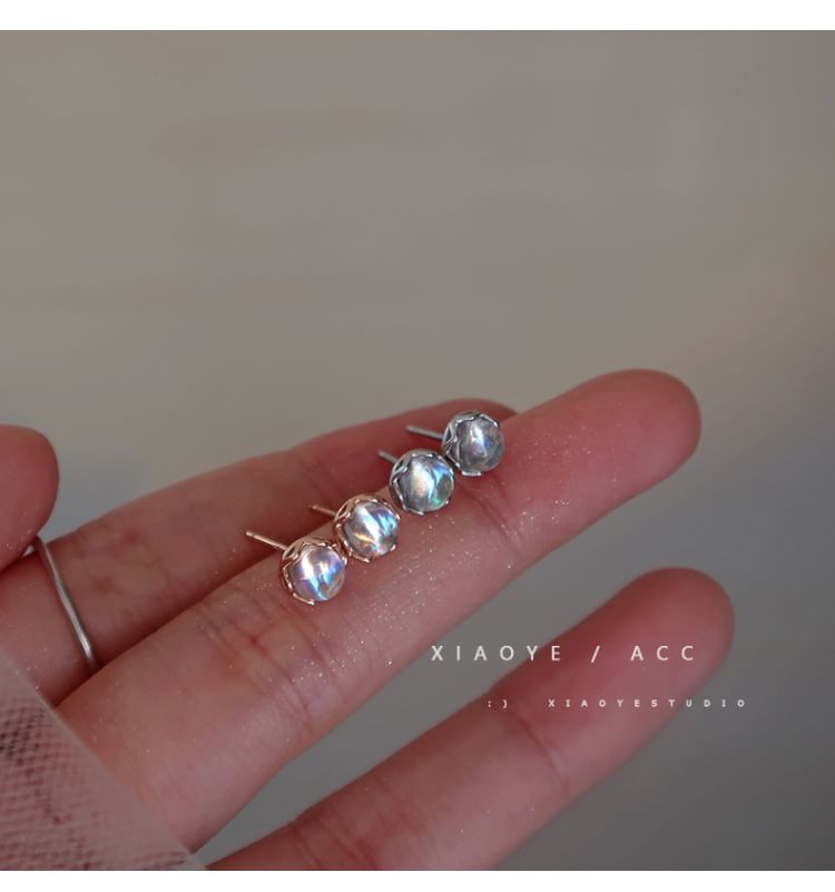 Gemstone Sterling Earring Stud Silver Faux