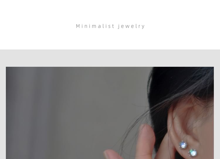 Gemstone Sterling Earring Stud Silver Faux