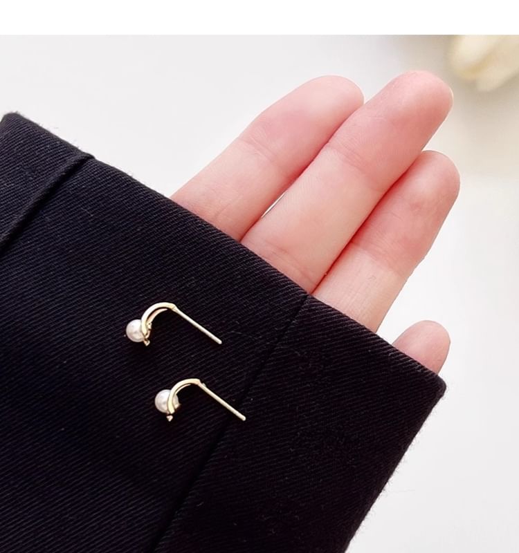 Earring Silver Pearl Sterling Faux Stud