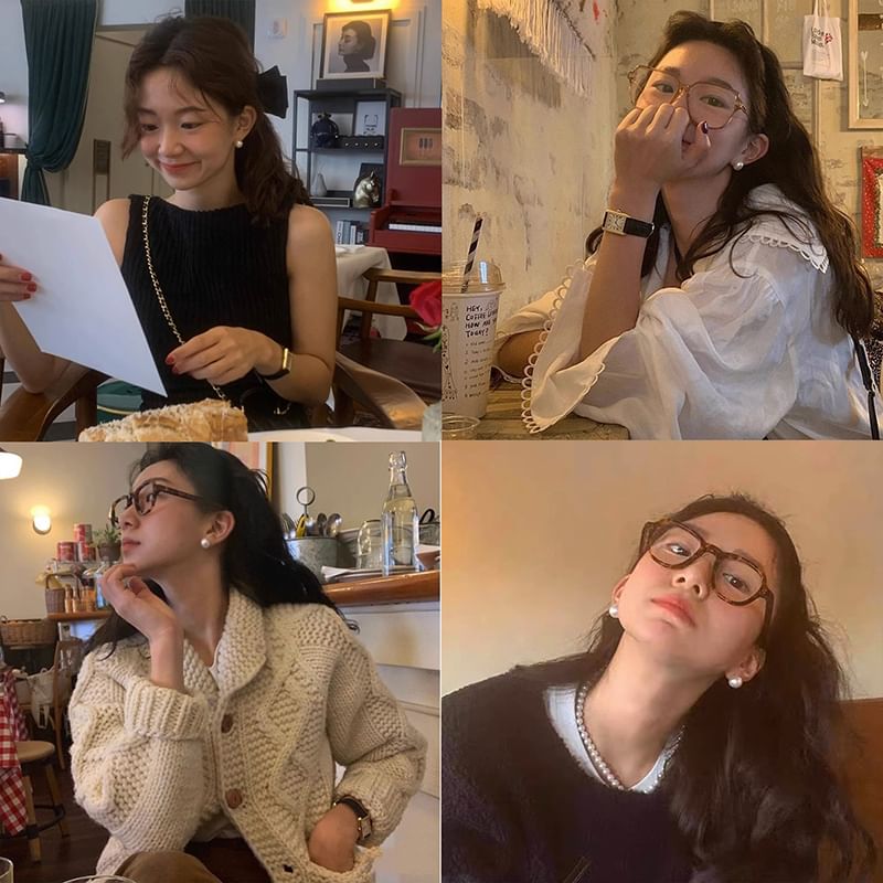 Silver Faux Sterling Pearl Earring Stud