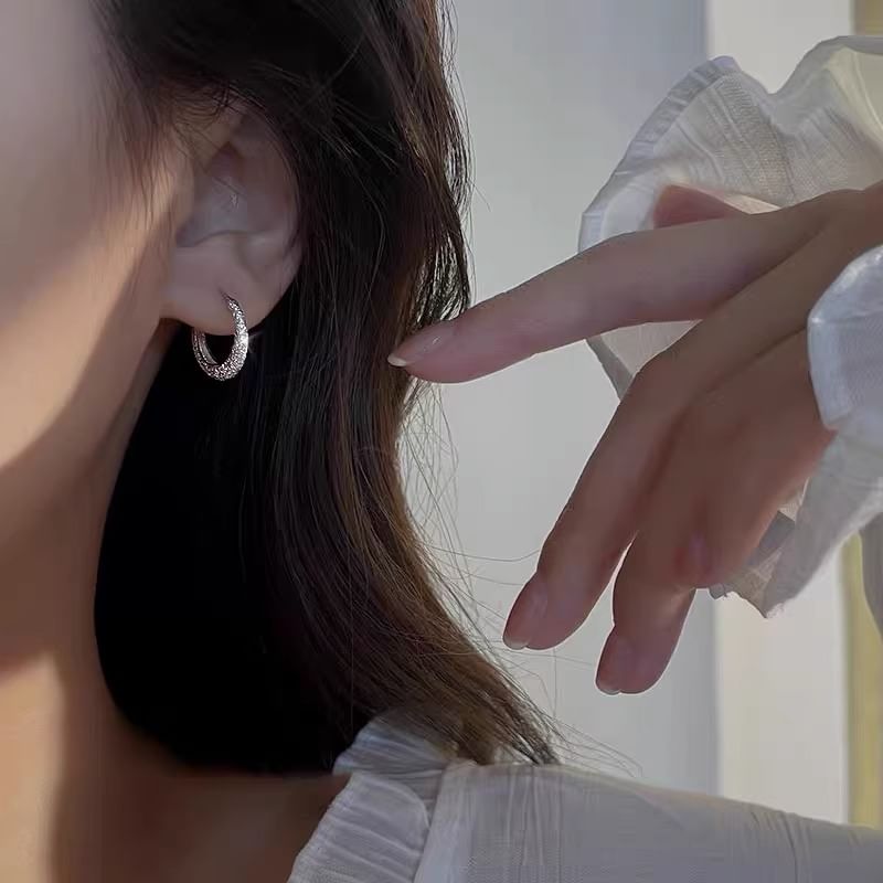 (Various Earring Designs) Sterling Huggie Silver