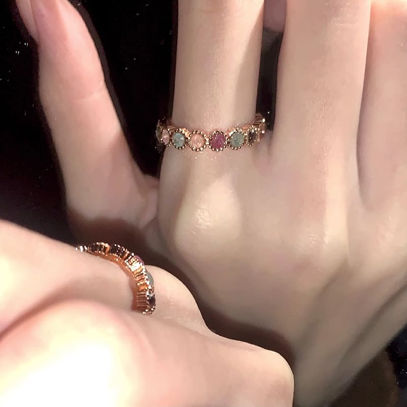 Open Faux Gemstone Ring