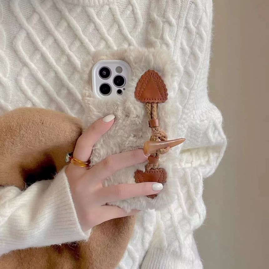 Phone Button Case Chenille Toggle