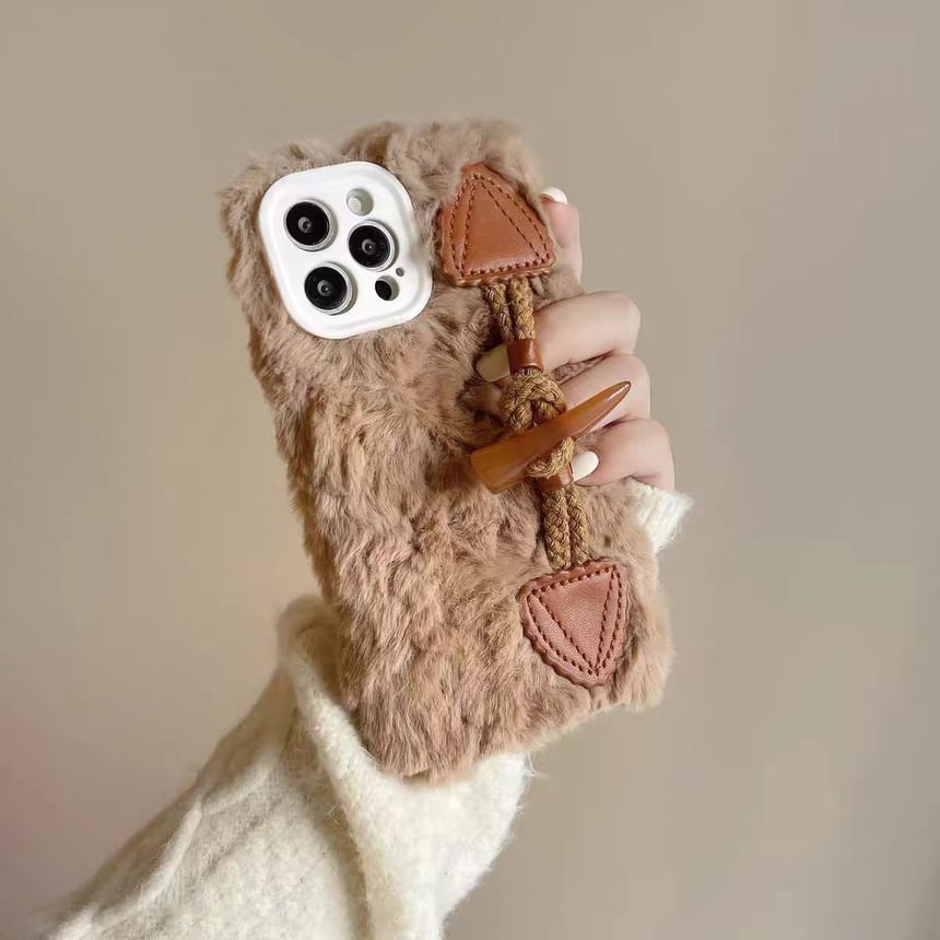 Phone Button Case Chenille Toggle
