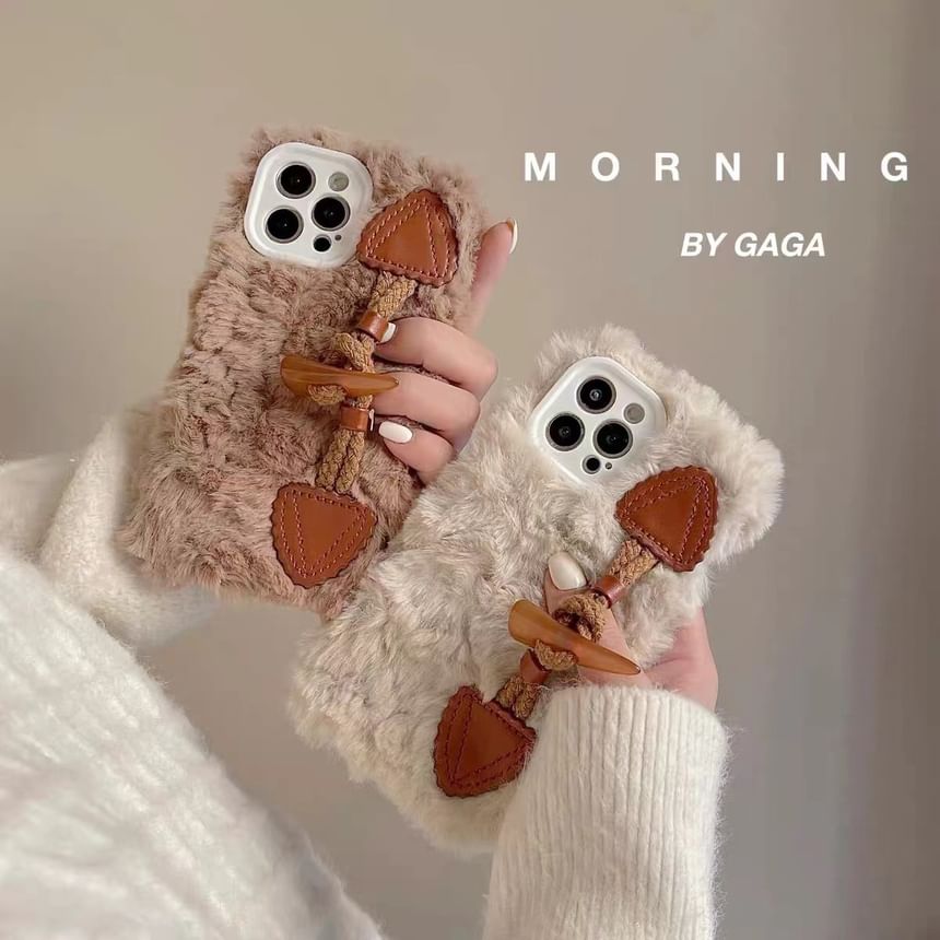 Phone Button Case Chenille Toggle