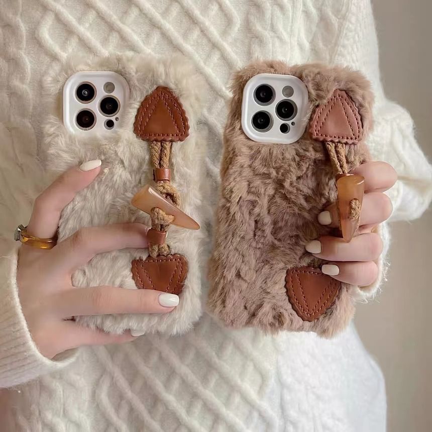 Phone Button Case Chenille Toggle