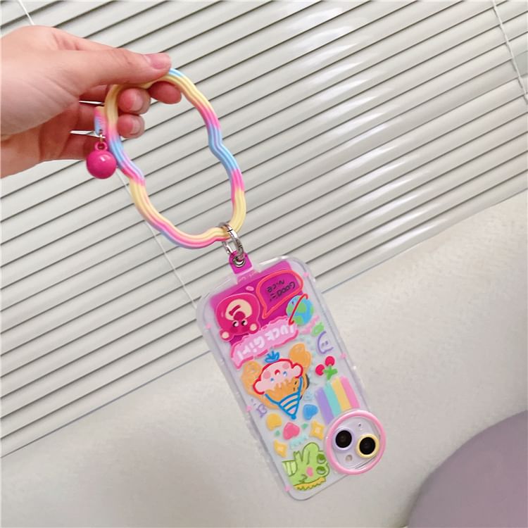 Strap Pad Phone with Wavy Hoop Lanyard