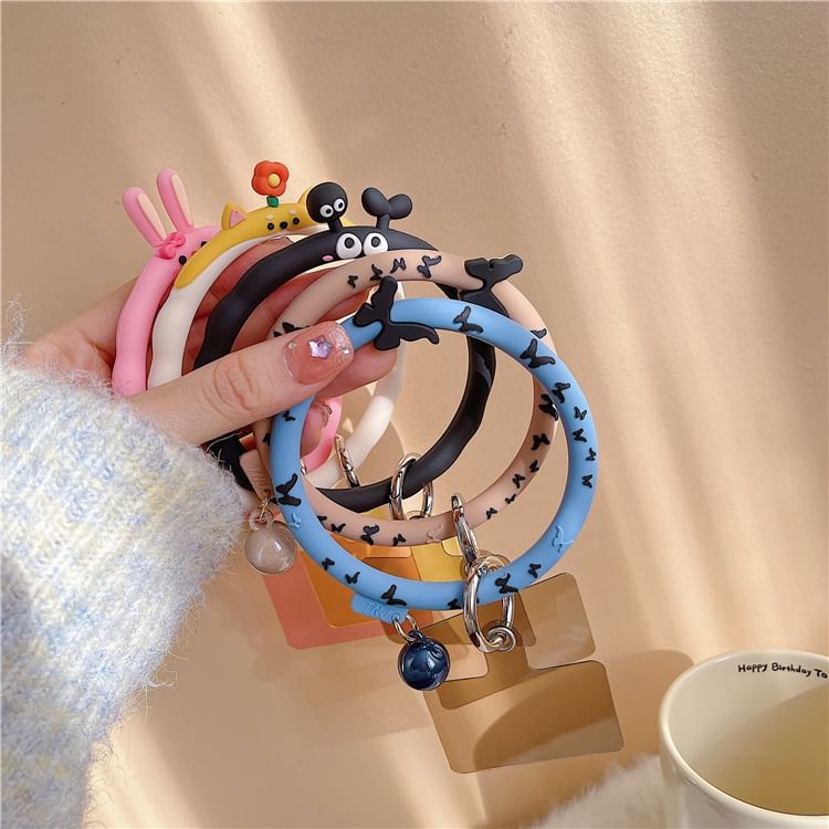 Phone Hoop with Pad Lanyard Strap Animal