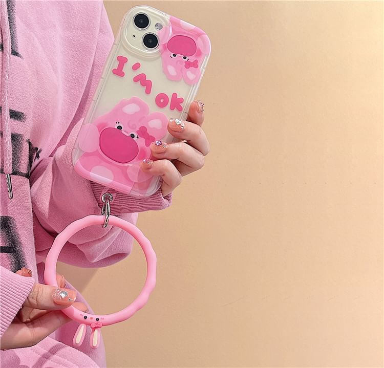 Phone Hoop with Pad Lanyard Strap Animal