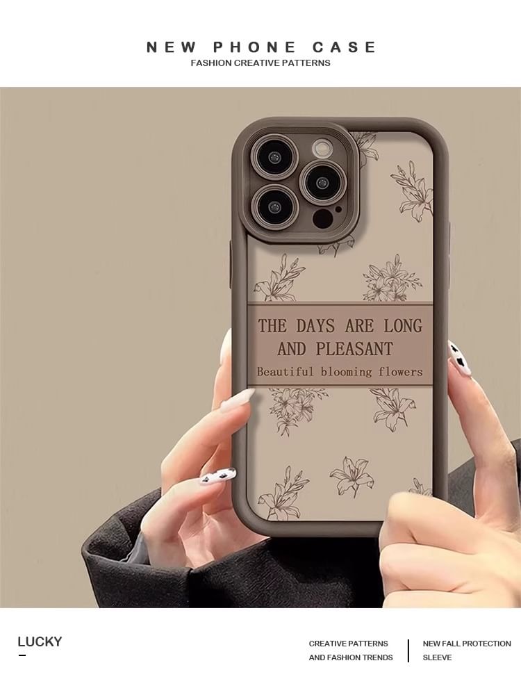 Lettering Floral Phone Case