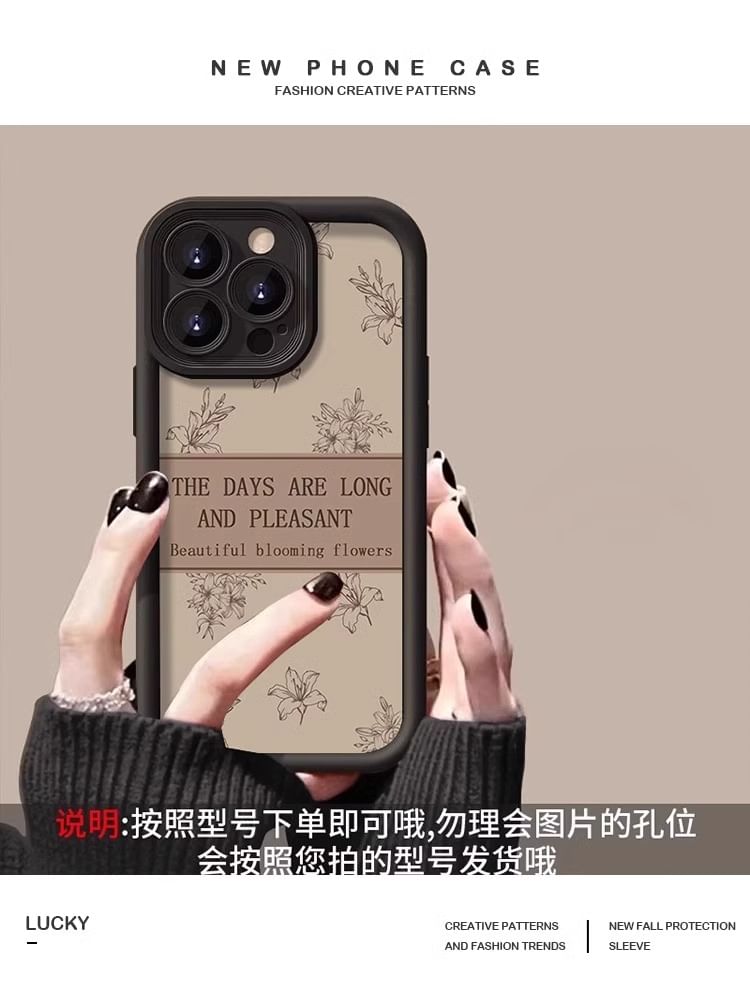 Lettering Floral Phone Case