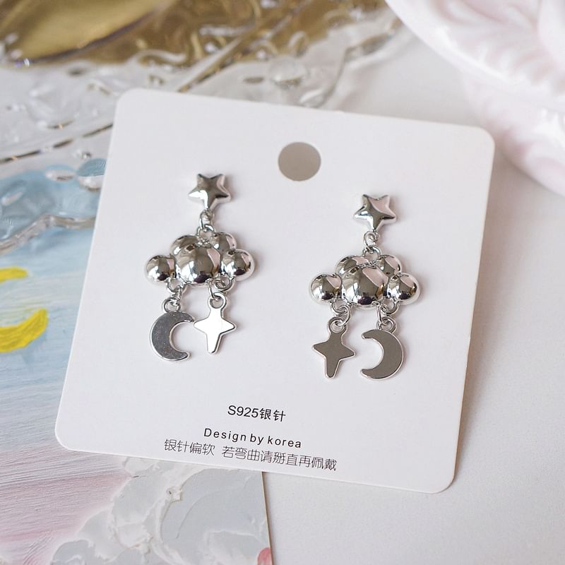 Cloud Dangle Alloy Moon Star Earring