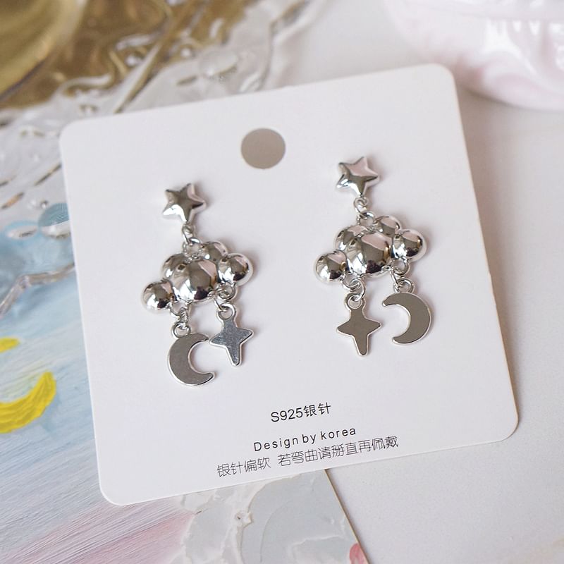 Cloud Dangle Alloy Moon Star Earring