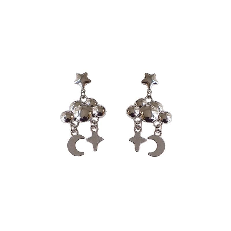 Cloud Dangle Alloy Moon Star Earring