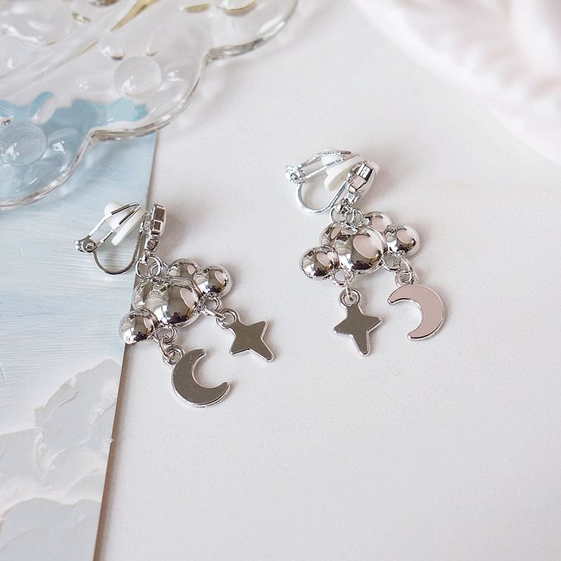 Cloud Dangle Alloy Moon Star Earring