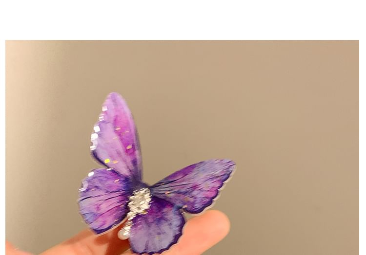 / Set Clip Rhinestone Hair Butterfly