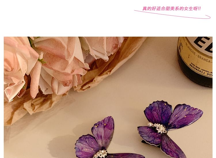 / Set Clip Rhinestone Hair Butterfly