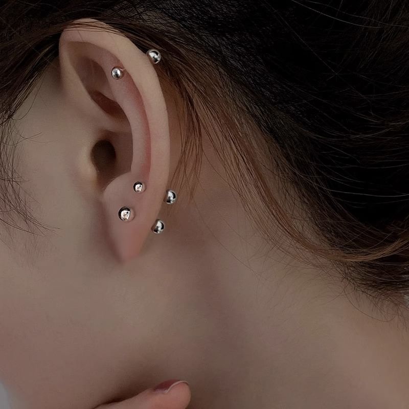 Sterling Stud Silver Ear Ball