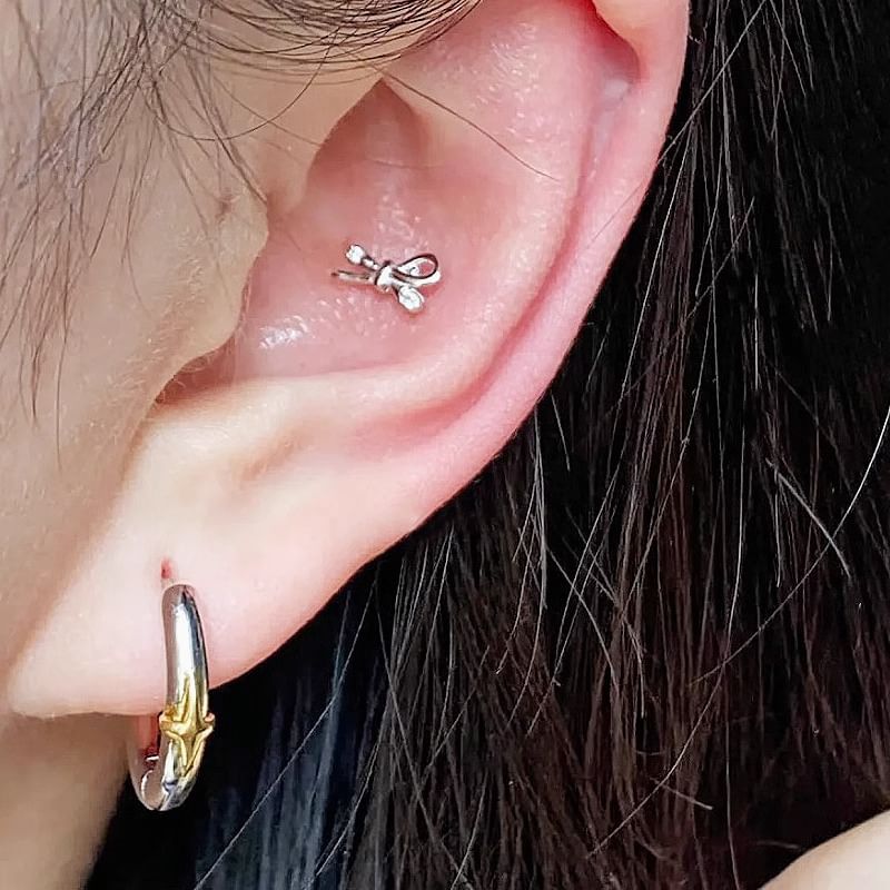 Earring Star Sterling Huggie Silver