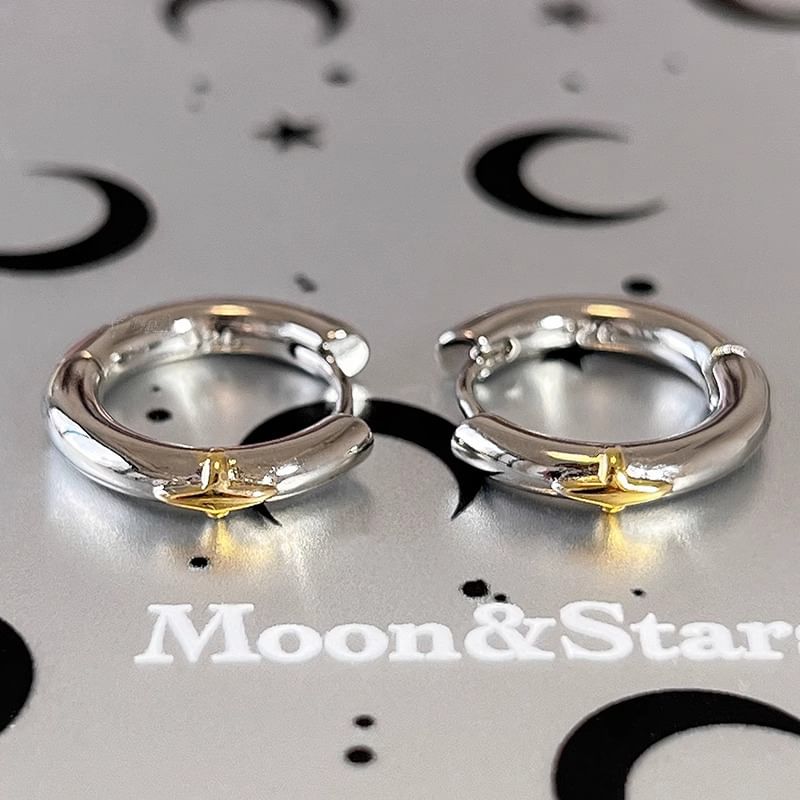 Earring Star Sterling Huggie Silver