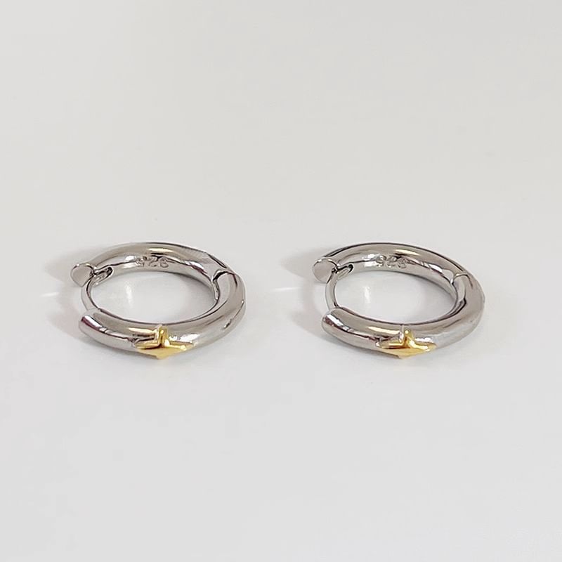 Earring Star Sterling Huggie Silver