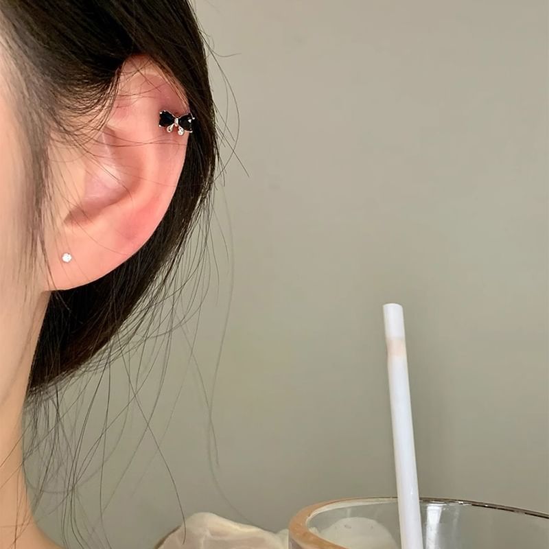 Rhinestone Stud Bow Ear