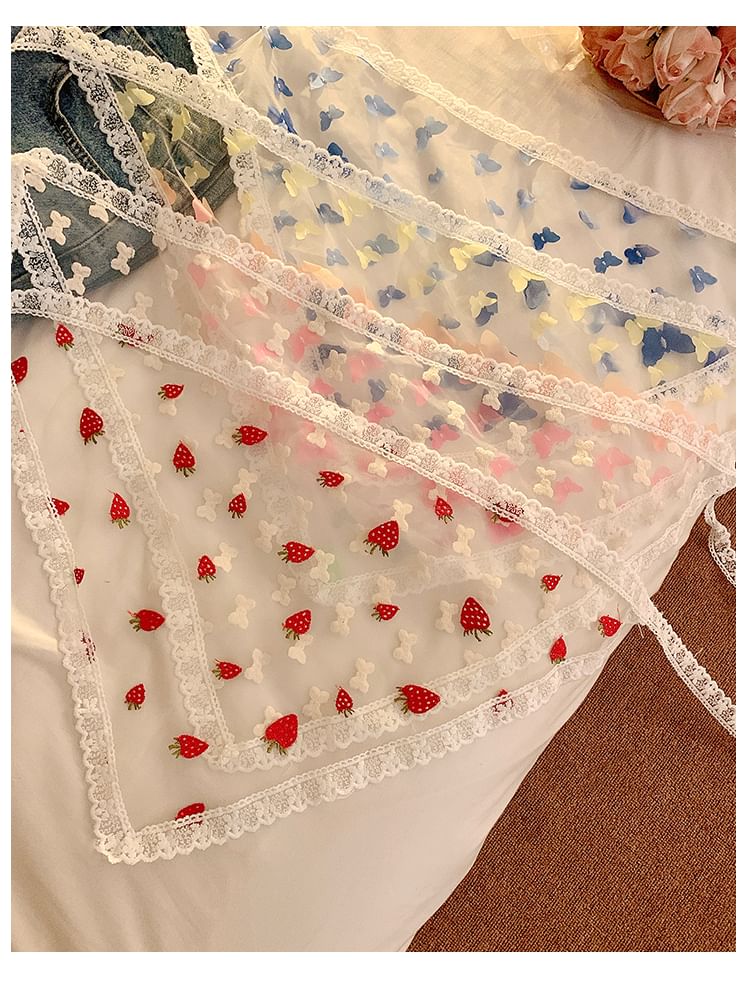 Scarf (Various Head Designs) Trim Lace Triangle