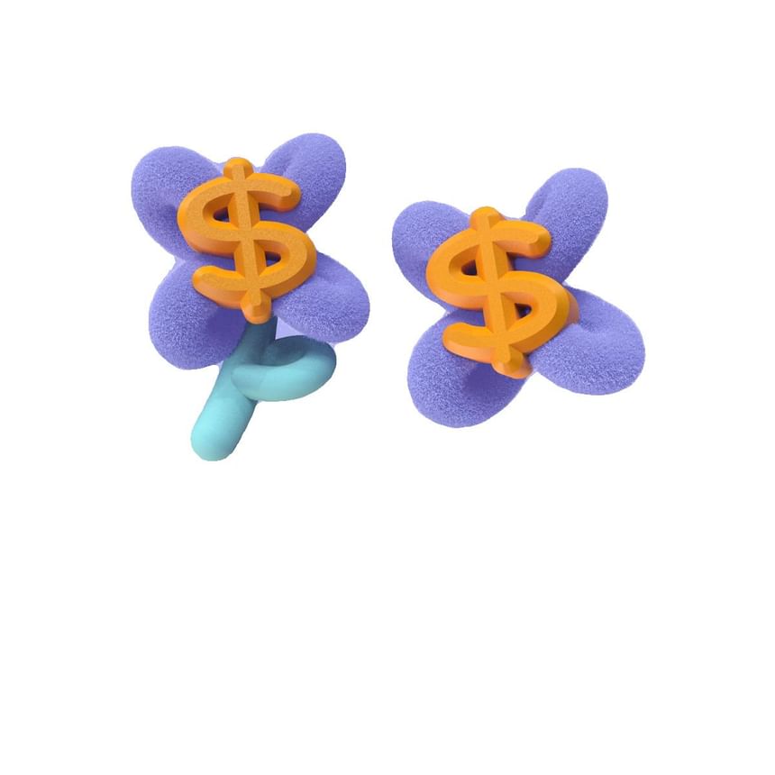 Clip Earring Money Stud / Ear Sign On