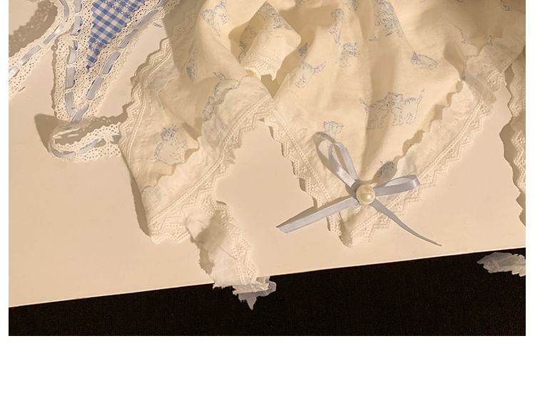 Scarf Lace Trim Triangle Set Scrunchie Head Designs) (Various /