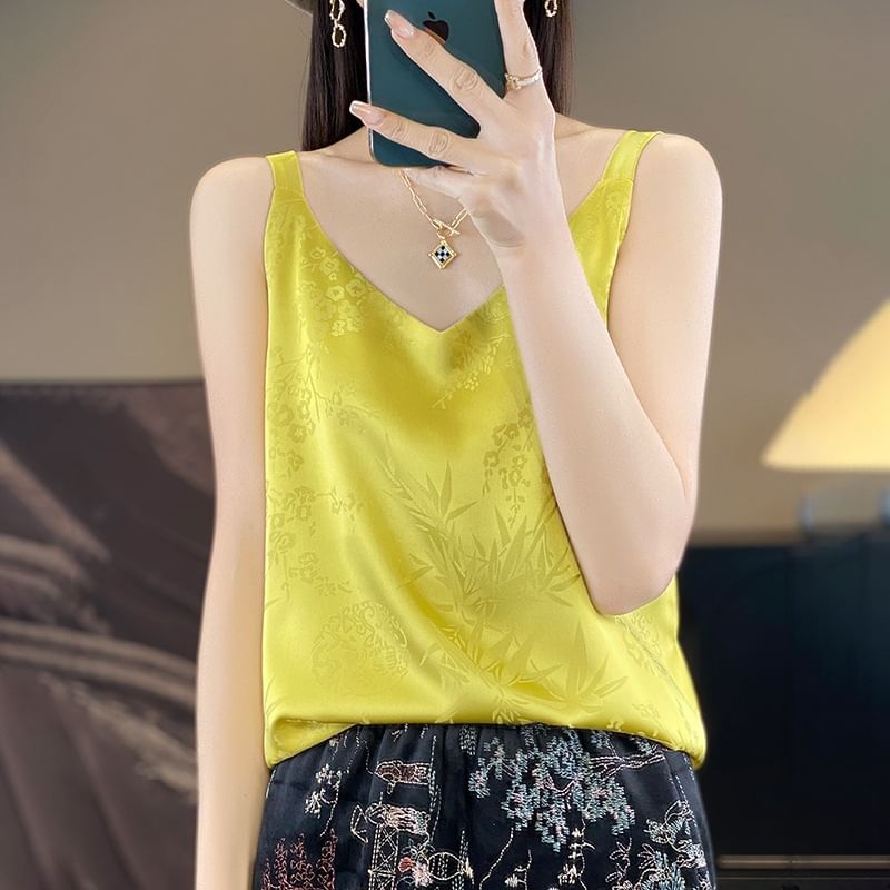 V-Neck Satin Tank Top