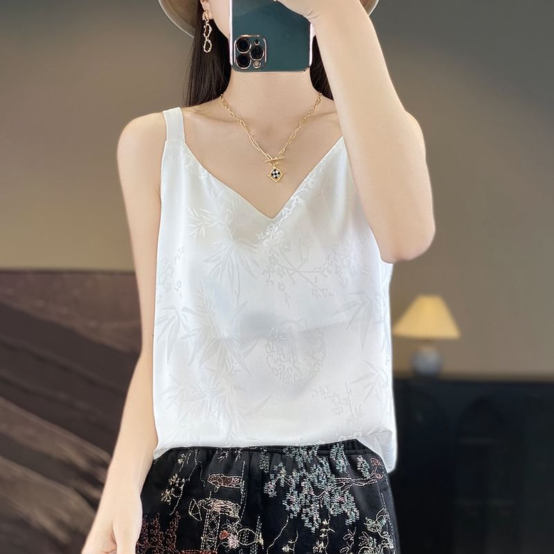 V-Neck Satin Tank Top